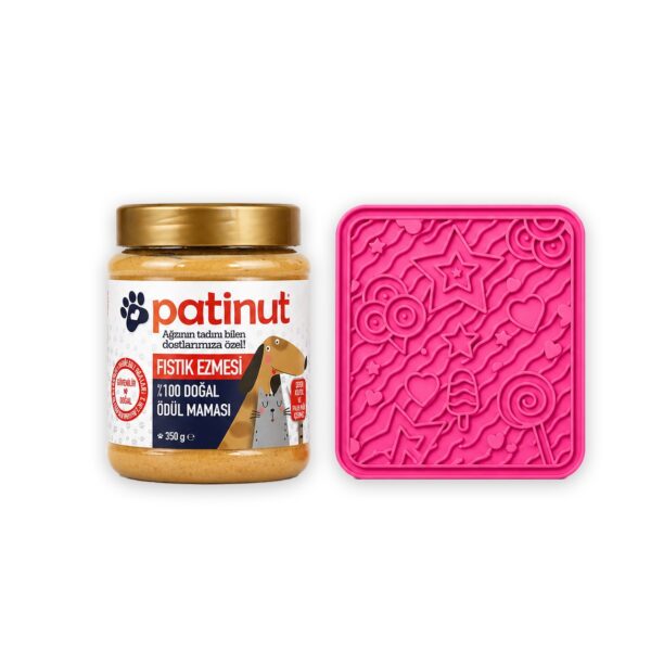 Pembe O'yalama Matı (Lick Mat) + Fıstık Ezmeli Ödül Maması