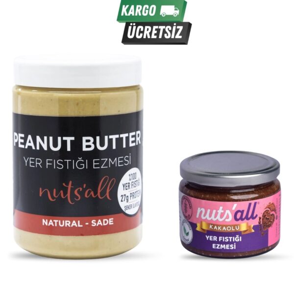 Nuts'all Fıstık Ezmesi 1 kg Sade + 280 g Kakaolu